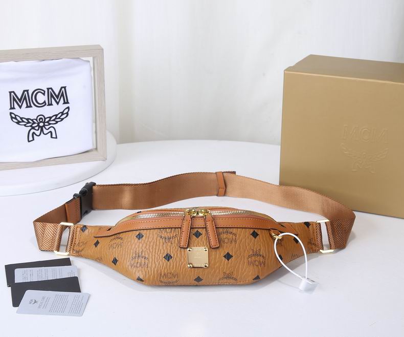 MCM Fürstenberg Belt Bag in Cognac Visetos Coated Canvas