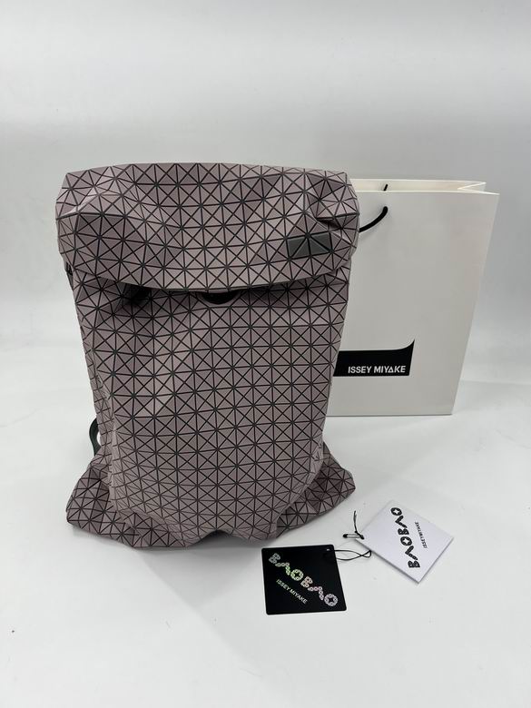 Issey Miyake Bao Bao Geometric Prism Flap Backpack in Mauve Grey