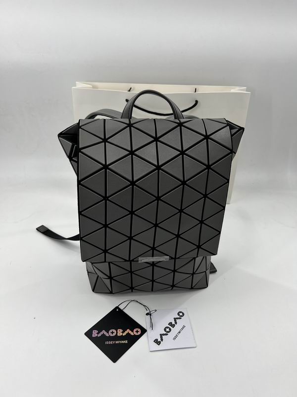 Issey Miyake Bao Bao Geometric Flap Backpack in Matte Charcoal Gray