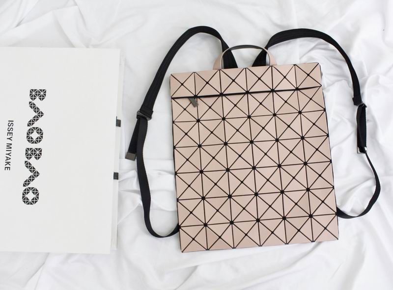 Issey Miyake Bao Bao Flat Pack Geometric Backpack in Blush Beige