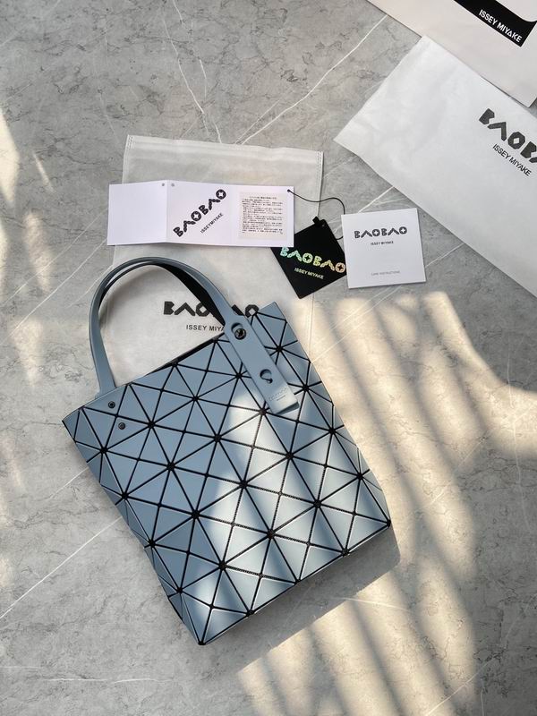 Issey Miyake Bao Bao Prism Tote Bag in Light Blue-Grey Geometric Tiles