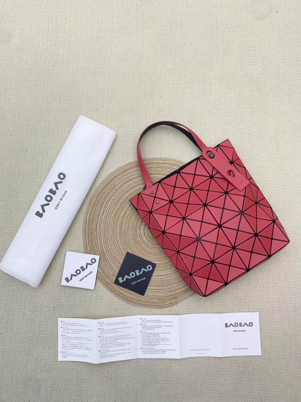 Issey Miyake Bao Bao Geometric Prism Tote Bag in Matte Red