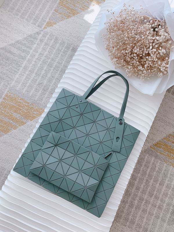 Issey Miyake Bao Bao Prism Geometric Tote Bag with Pouch in Sage Green