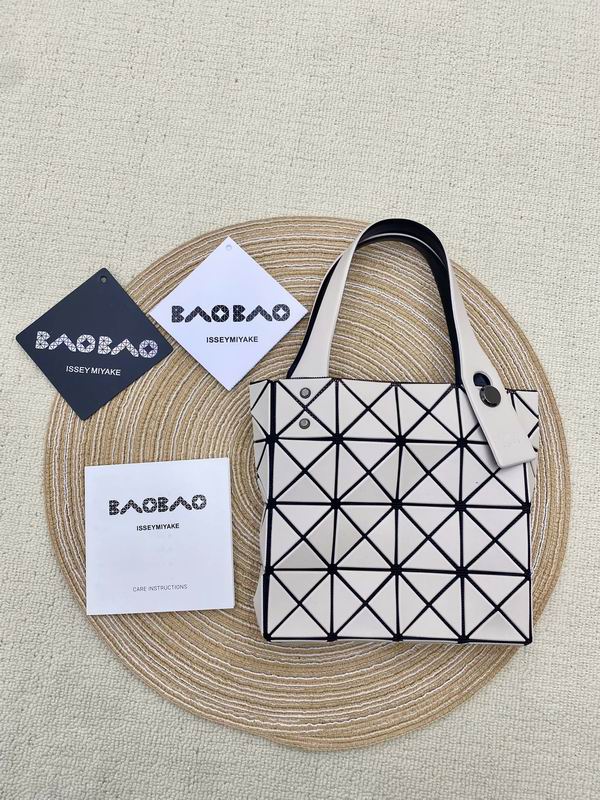 Bao Bao Issey Miyake Lucent Mini Geometric Tote Bag in Ivory and Black