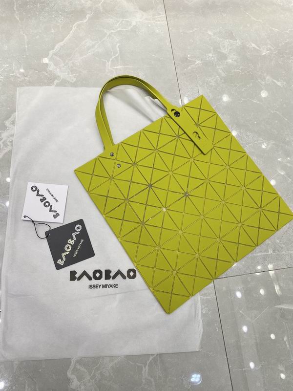 Issey Miyake Bao Bao Lucent 6x6 Geometric Tote Bag in Matte Chartreuse