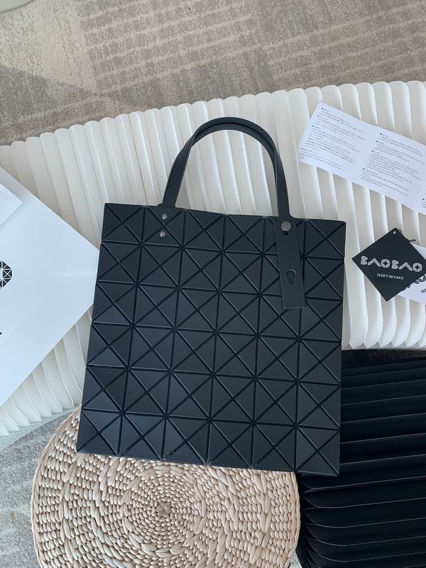 Issey Miyake Bao Bao Lucent One-Tone Tote Bag in Matte Black Geometric Panels
