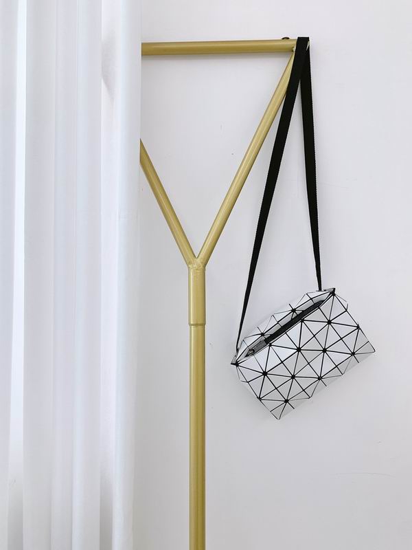 Issey Miyake Bao Bao Carton Crossbody Bag in White Geometric Tile Finish