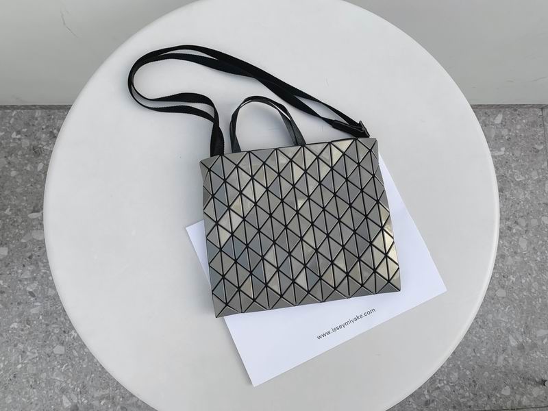Issey Miyake Bao Bao Geometric Crossbody Tote Bag in Metallic Gray