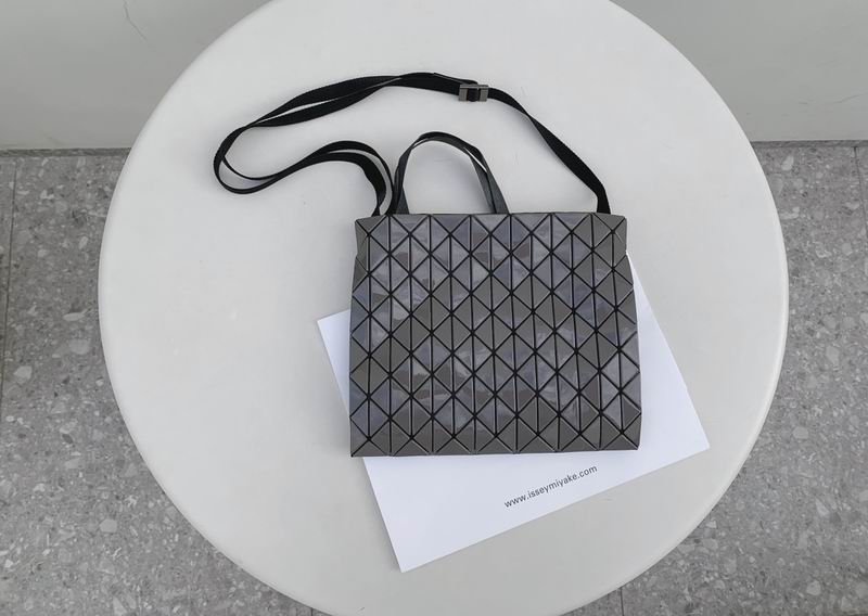 Issey Miyake Bao Bao Geometric Tile Crossbody Tote in Carbon Gray