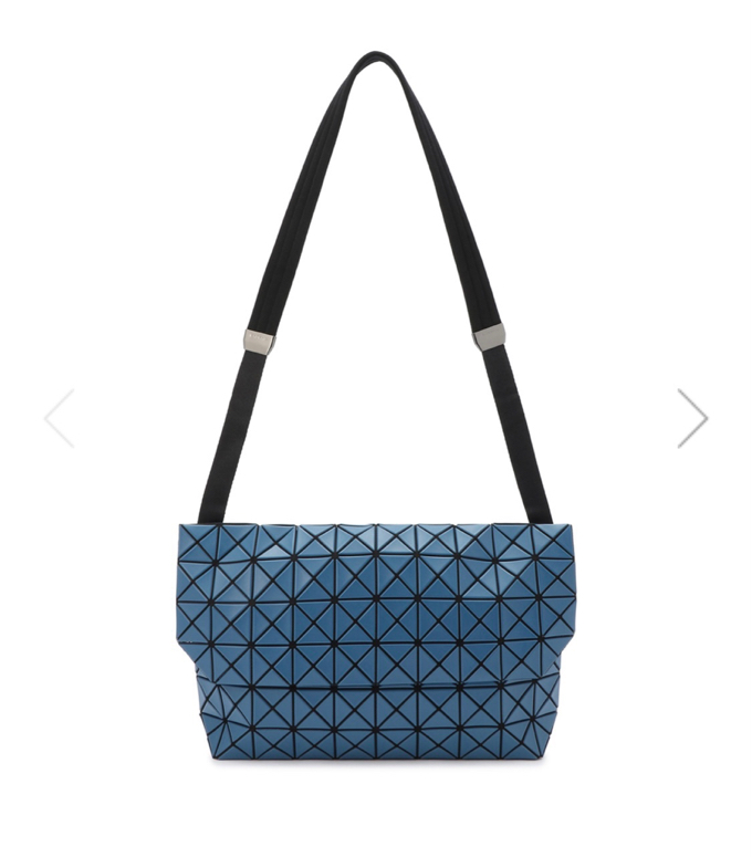 Issey Miyake Prism Messenger Crossbody Bag in Navy Blue Geometric Tiles