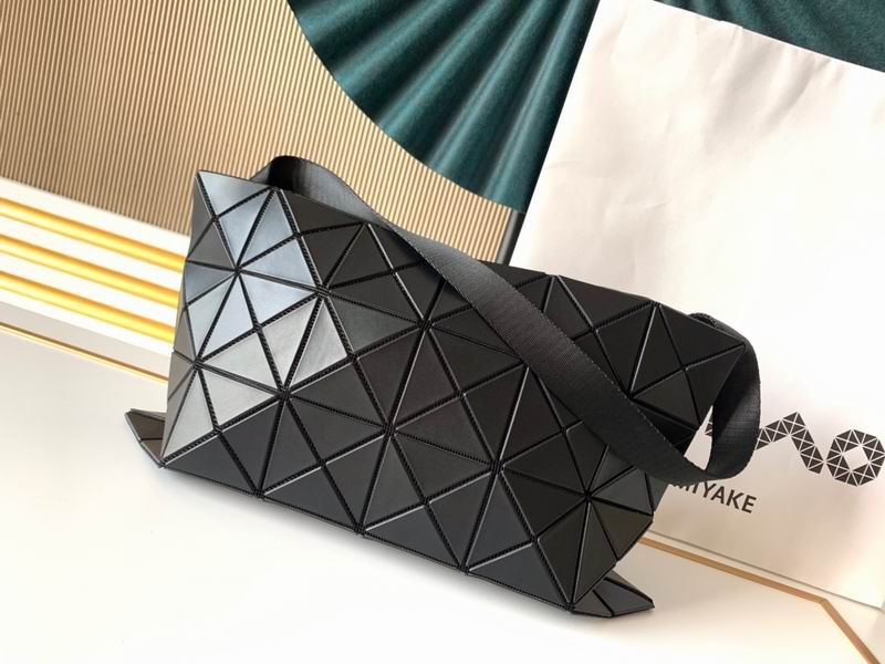 Bao Bao Issey Miyake Lucent-Style Shoulder Bag in Matte Black Geometric Tiles