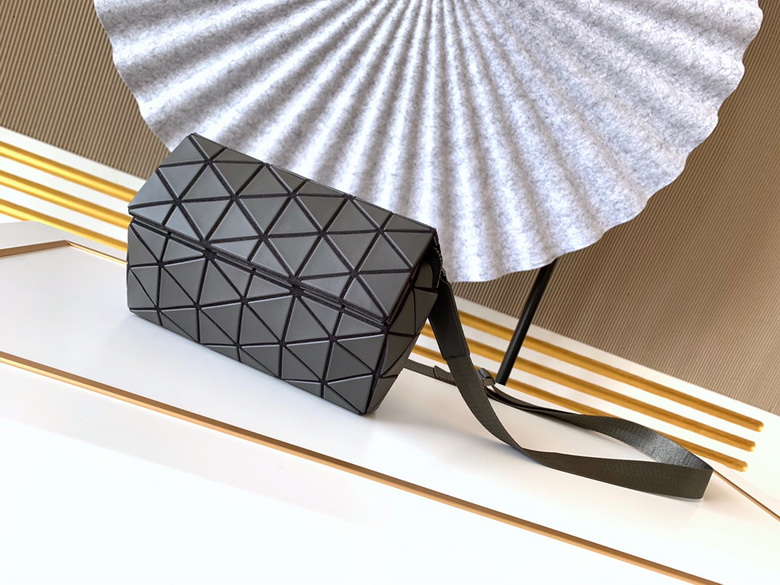 Issey Miyake Bao Bao Geometric Crossbody Messenger Bag in Matte Charcoal