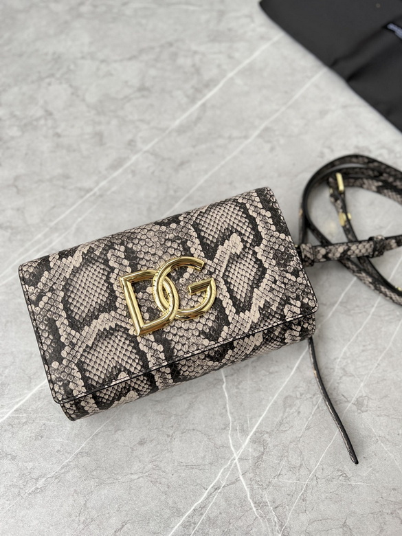 Dolce & Gabbana 3.5 Crossbody Bag in Python-Print Leather with Gold DG Logo