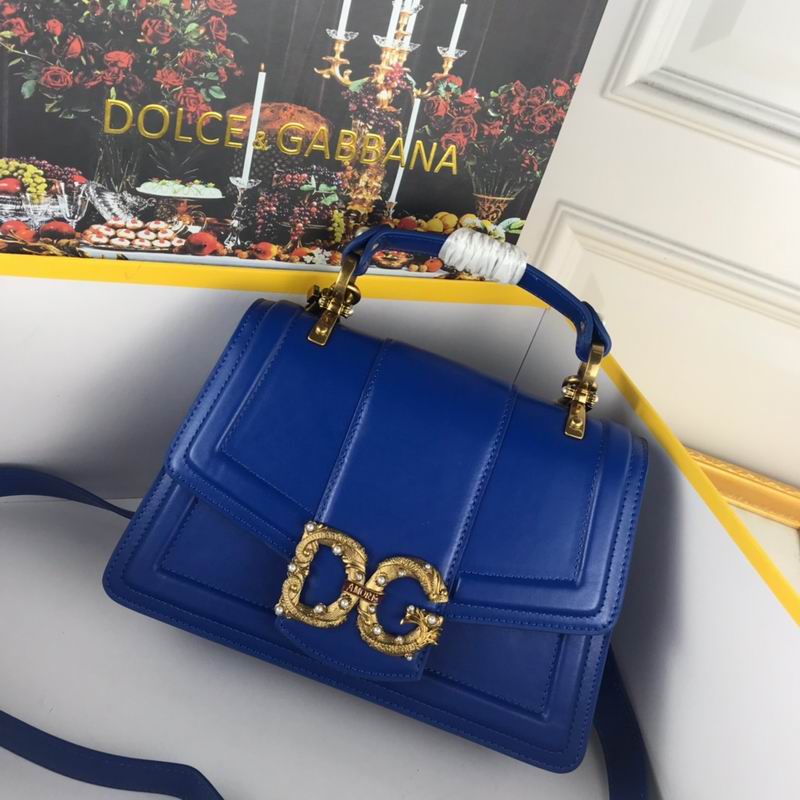 Dolce & Gabbana DG Amore Top-Handle Bag in Royal Blue Leather