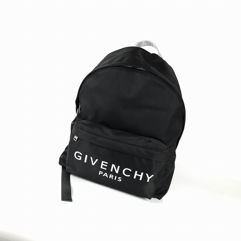 Givenchy Urban Backpack in Black Nylon with White Paris Logo Print