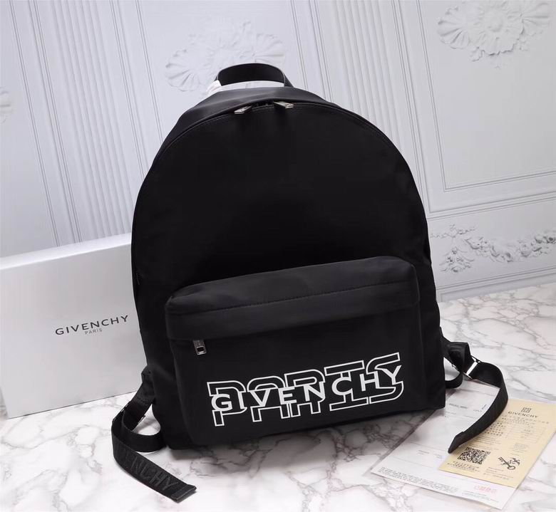 Givenchy Urban Backpack in Black Nylon with Paris Logo Print