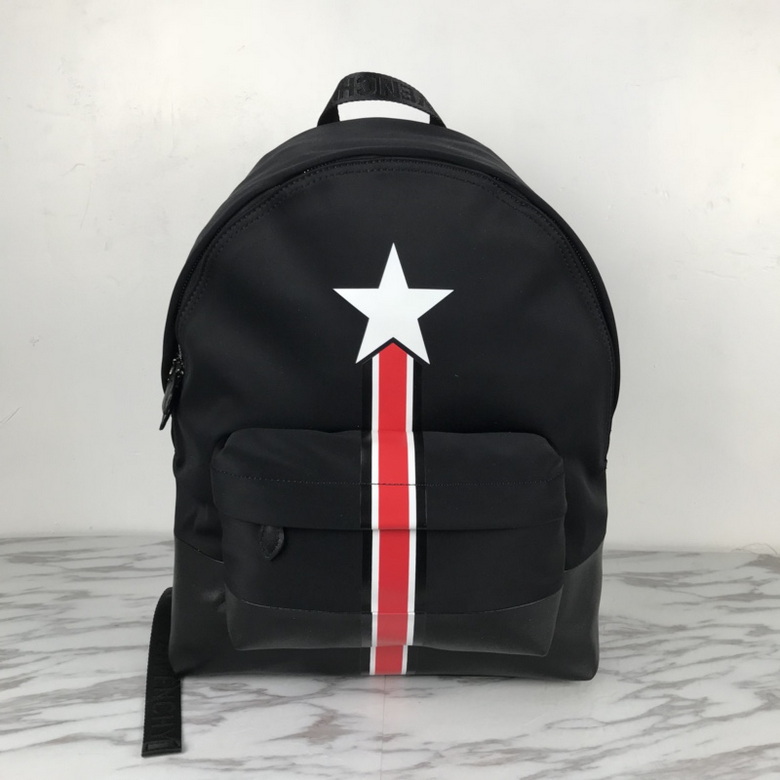 Givenchy Star and Stripe Backpack in Black Nylon with Red Stripe
