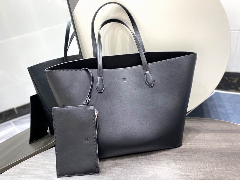 Givenchy G-Tote Shopper Bag with Zip Pouch in Black Smooth Leather