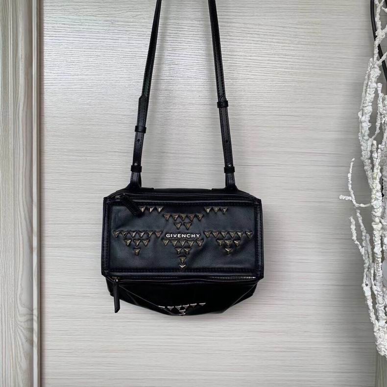 Givenchy Pandora Mini Studded Crossbody Bag in Black Leather