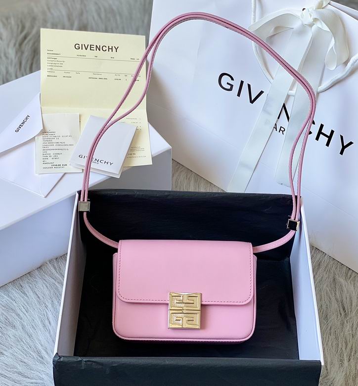 Givenchy 4G Small Shoulder Bag in Pink Smooth Leather with Gold 4G Clasp