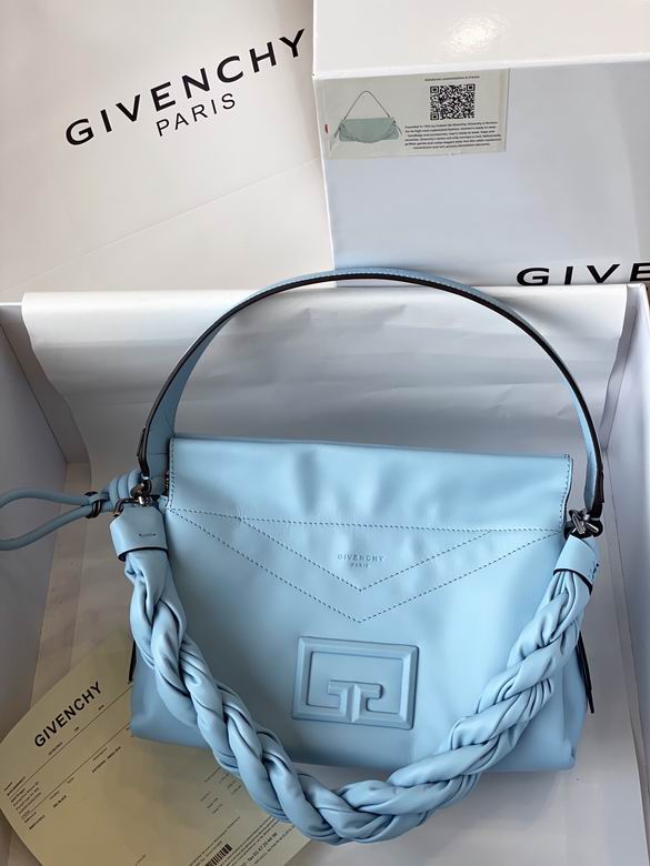 Givenchy ID93 Medium Shoulder Bag in Light Blue Leather with Twisted Strap