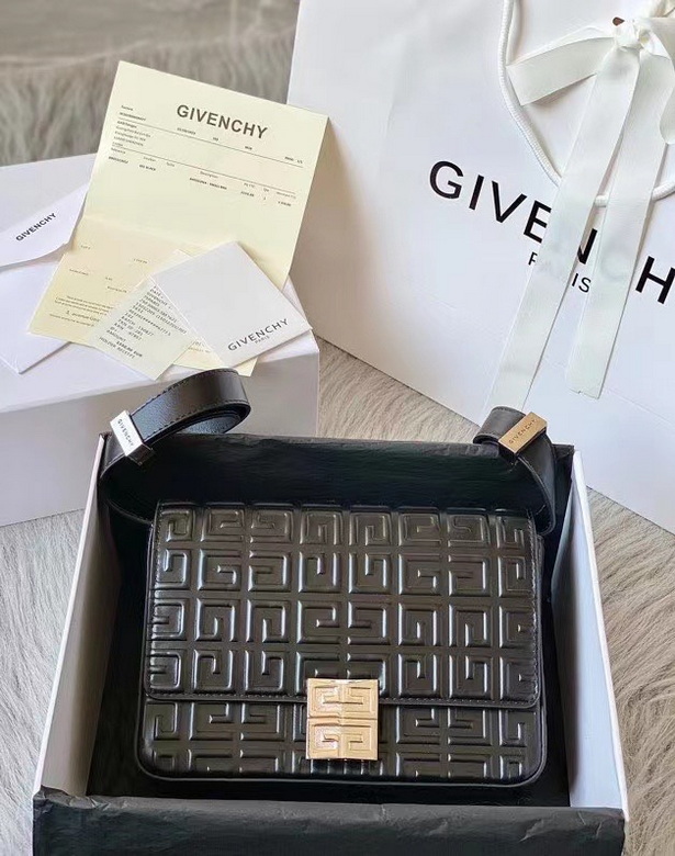 Givenchy 4G Small Shoulder Bag in Black 4G Embossed Leather