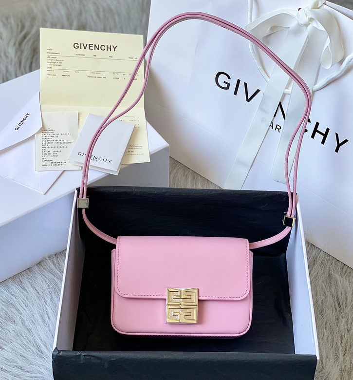 Givenchy 4G Small Shoulder Bag in Pink Smooth Leather with Gold Hardware