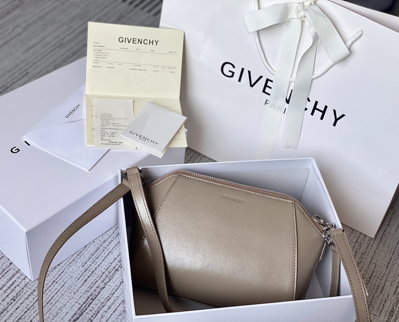 Givenchy Antigona Baby Crossbody Bag in Taupe Smooth Leather