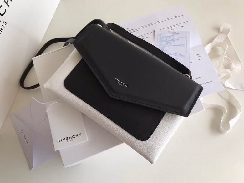 Givenchy Duetto Envelope Crossbody Bag in Black and White Leather