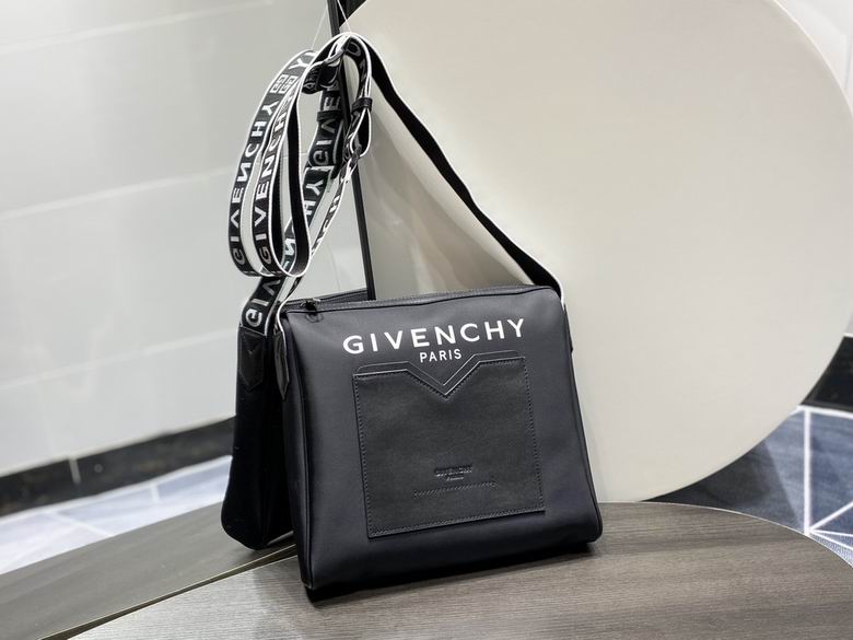 Givenchy Paris Logo Crossbody Messenger Bag in Black with Logo Strap