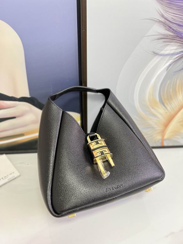 Givenchy G-Hobo Bag with 4G Padlock Closure in Black Grained Leather