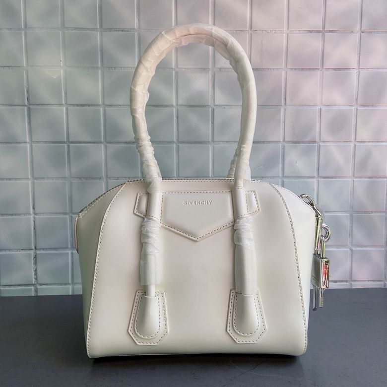 Givenchy Antigona Mini Top-Handle Bag in White Smooth Leather with Padlock