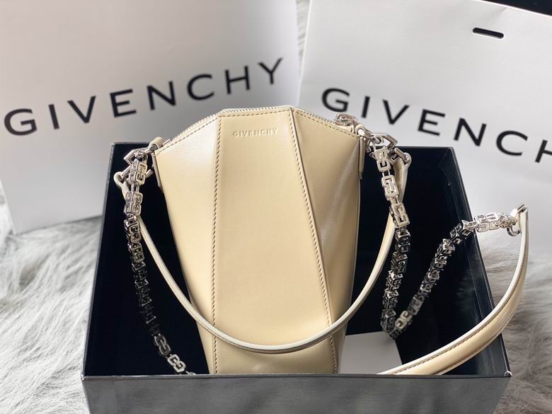 Givenchy Antigona Mini Vertical Bag with 4G Chain Strap in Cream Leather