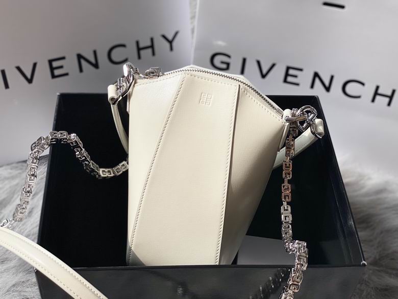 Givenchy Antigona Mini Crossbody Bag in Ivory Leather with G-Link Chain