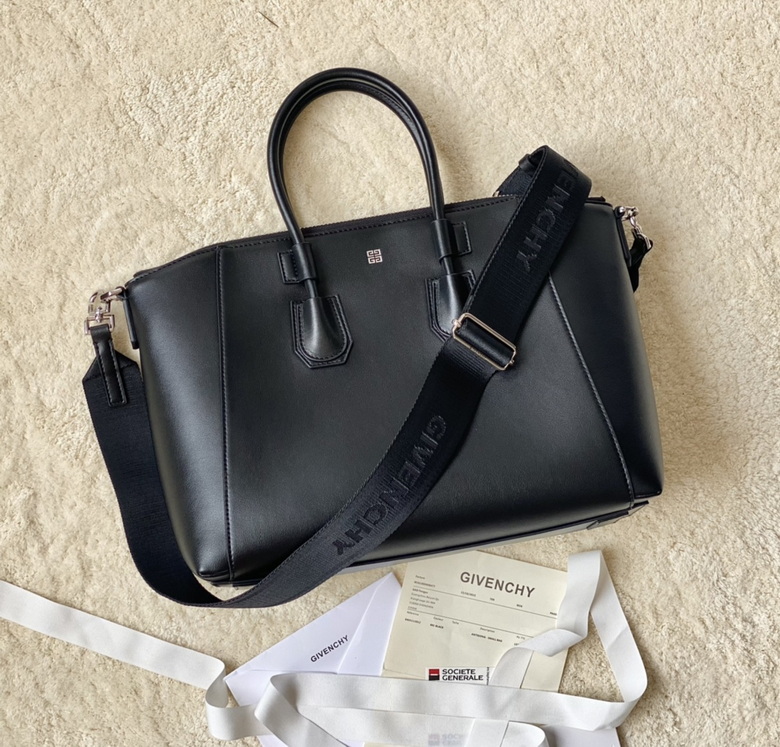 Givenchy Antigona Sport Small Top-Handle Bag in Black Leather with Logo Strap