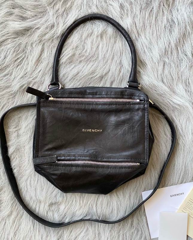 Givenchy Pandora Small Top-Handle Bag in Black Distressed Leather