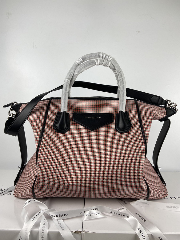 Givenchy Antigona Soft Small Top-Handle Bag in Red Houndstooth Check