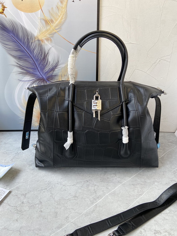 Givenchy Antigona Soft Top-Handle Bag in Black Croc-Embossed Leather