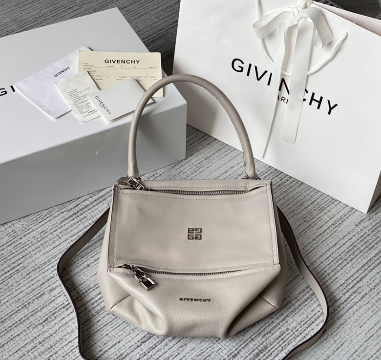 Givenchy Pandora Small Top-Handle Bag in Light Grey Leather