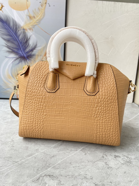 Givenchy Antigona Small Top-Handle Bag in Tan Croc-Embossed Leather