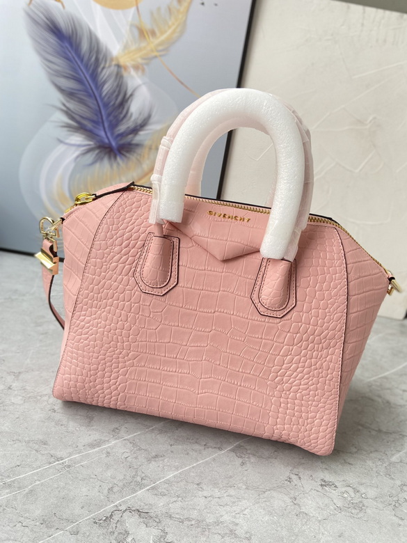 Givenchy Antigona Small Top-Handle Bag in Pink Croc-Embossed Leather