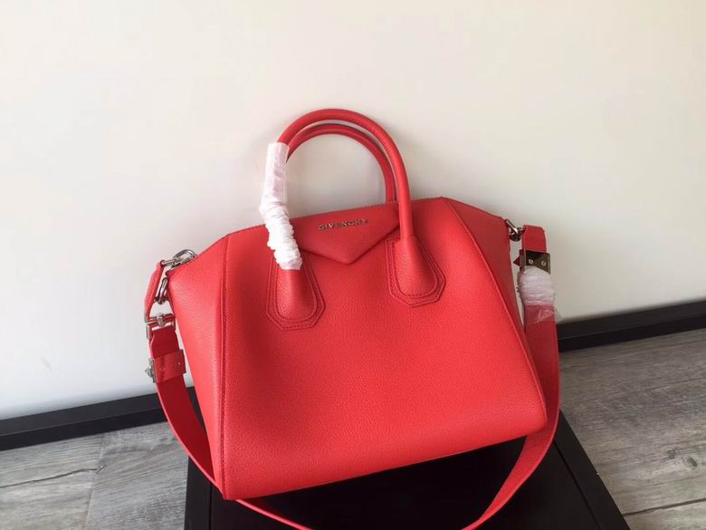 Givenchy Antigona Small Top-Handle Bag in Red Grained Leather