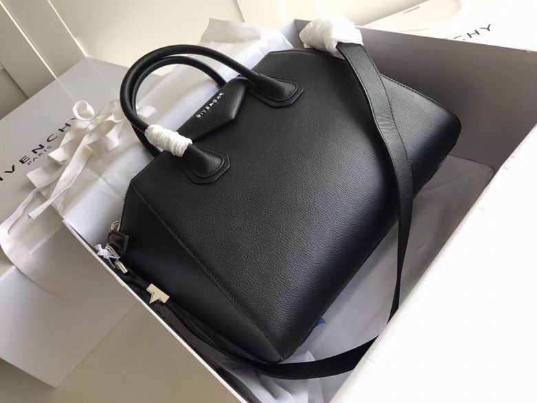 Givenchy Antigona Small Top-Handle Bag in Black Grained Leather