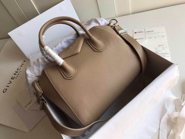 Givenchy Antigona Small Top-Handle Bag in Taupe Grained Leather