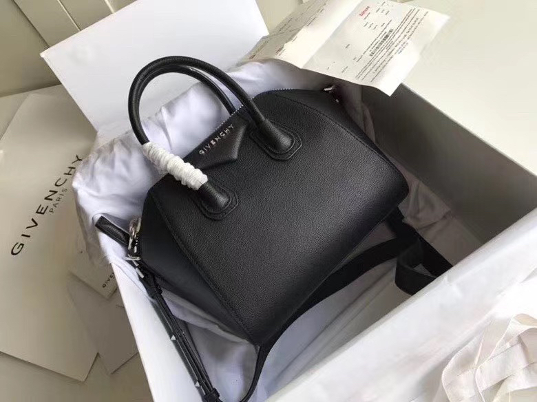 Givenchy Antigona Mini Top-Handle Bag in Black Grained Leather