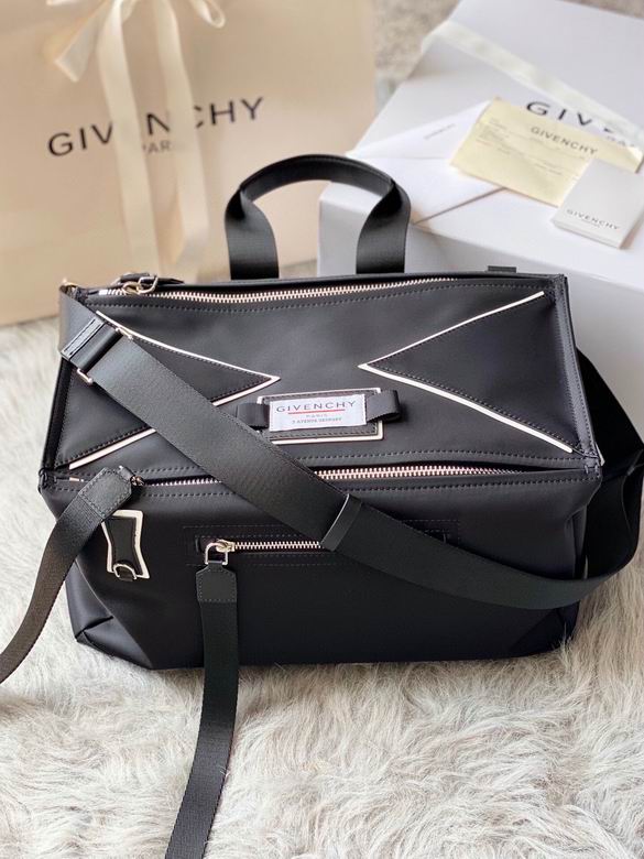 Givenchy Pandora Medium Crossbody Bag in Black Nylon with Contrast Piping