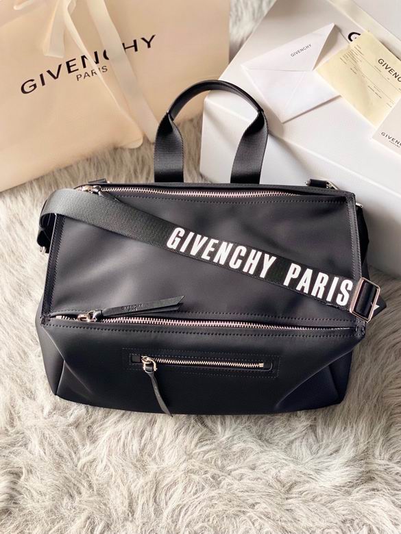 Givenchy Pandora Large Top-Handle Bag with Logo Strap in Black