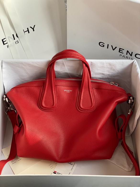 Givenchy Nightingale Top-Handle Bag in Red Grained Leather with Strap
