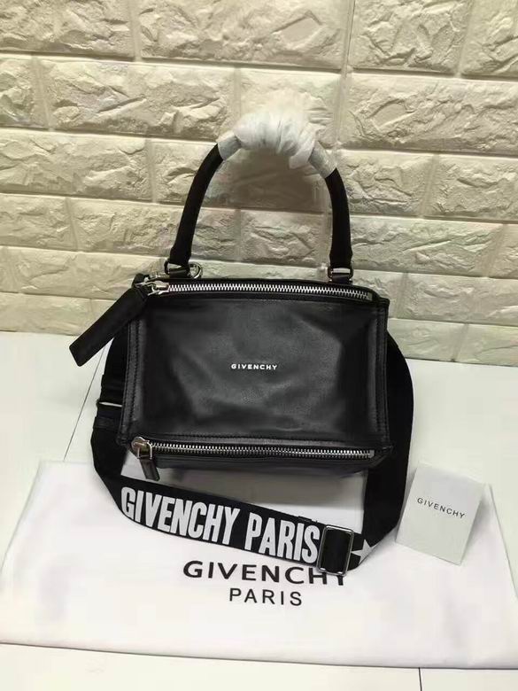 Givenchy Pandora Small Top-Handle Crossbody Bag in Black Leather with Logo Strap
