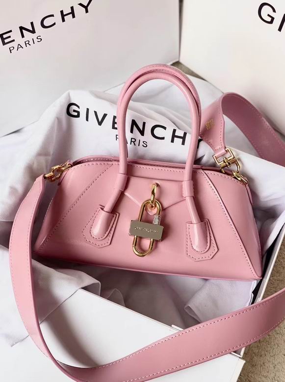 Givenchy Antigona Stretch Mini Top-Handle Bag in Pink Leather with Padlock